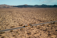 Circuit en school bus aménagé au nord du Mexique
