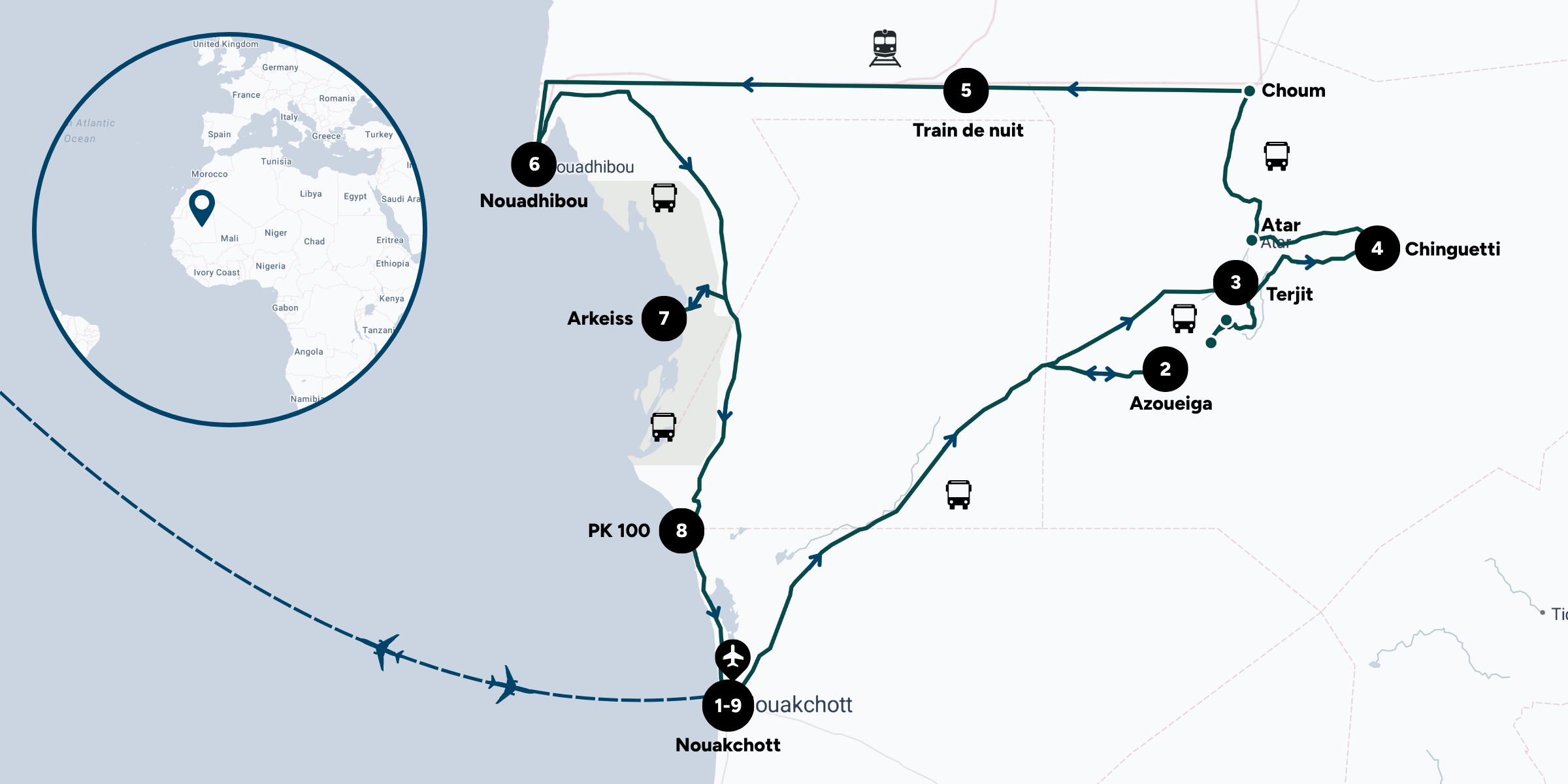 Carte du voyage
