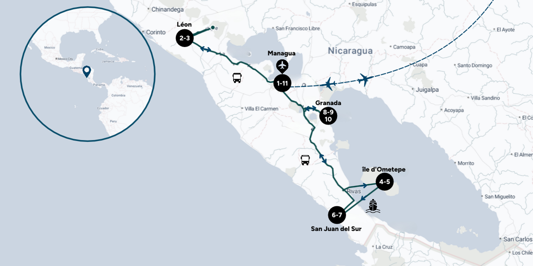 Carte du voyage