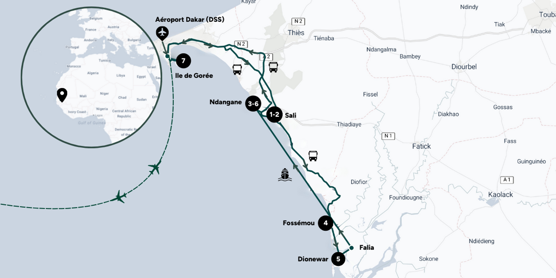 Carte du voyage