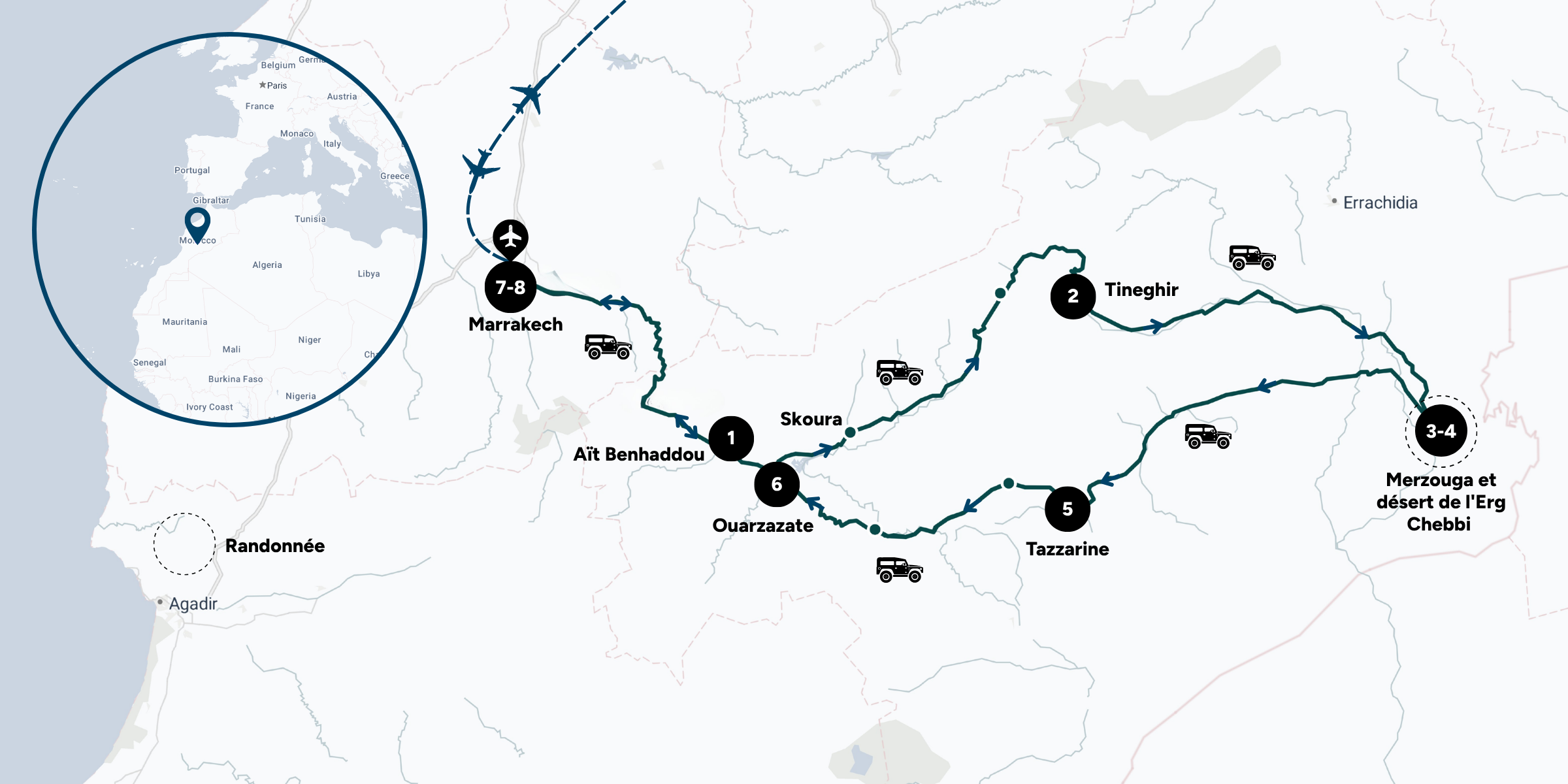 Carte du voyage