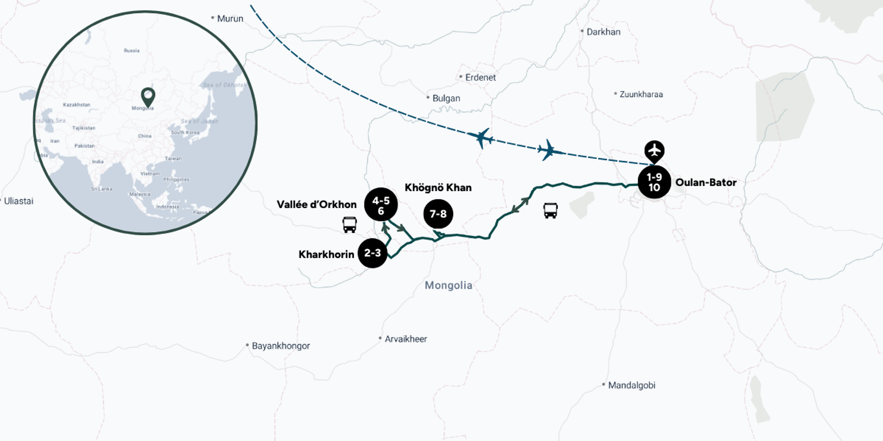 Carte du voyage