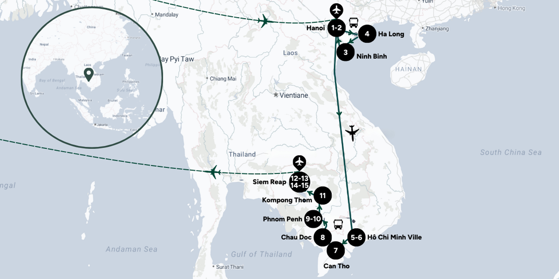 Carte du voyage