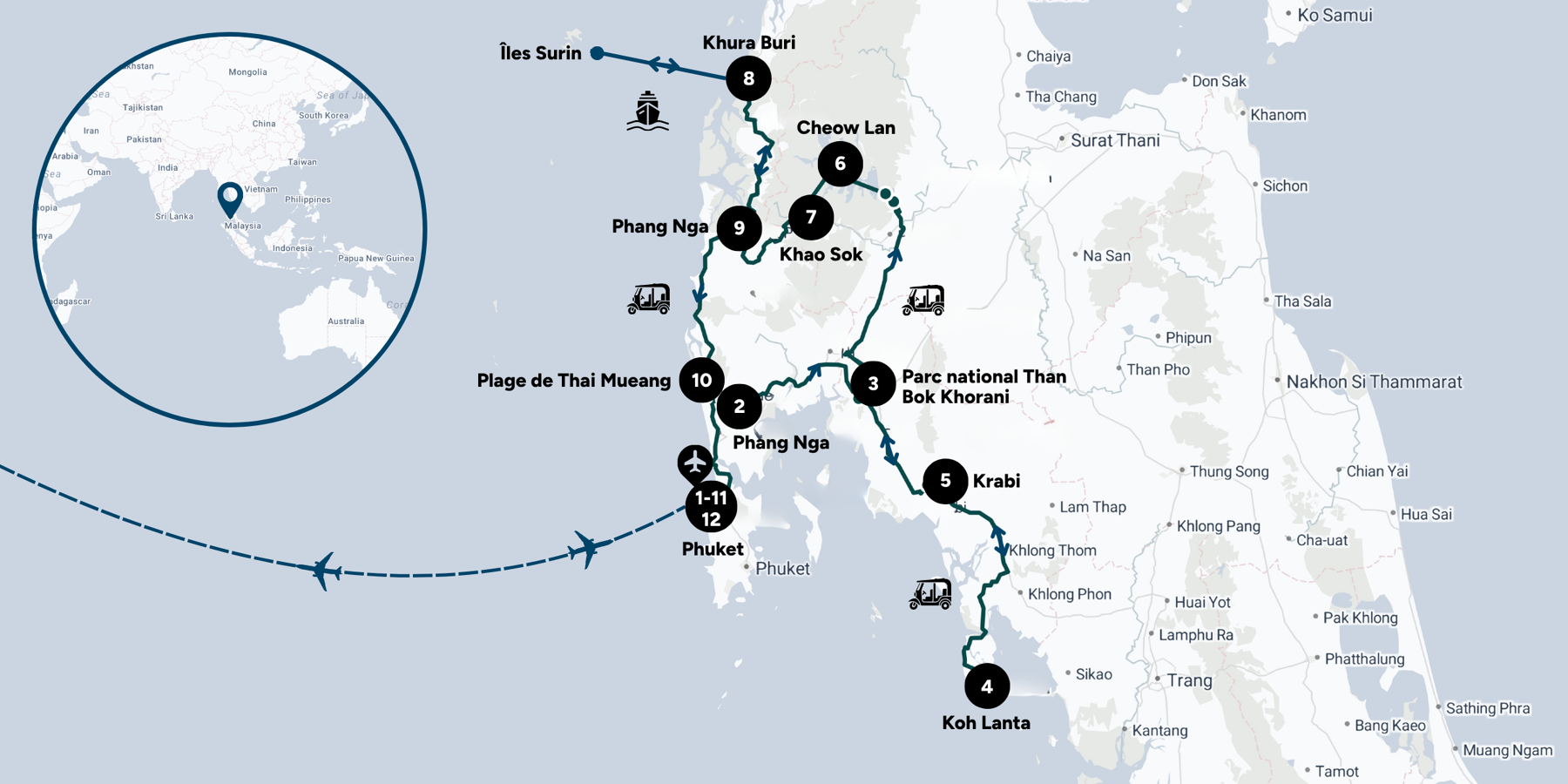 Carte du voyage