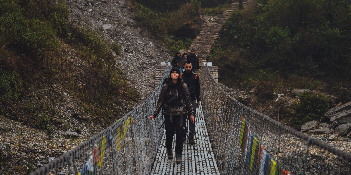 Traversez des ponts suspendus 