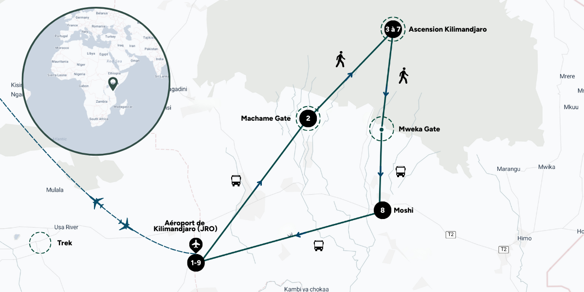 Itinéraire de ton trek 