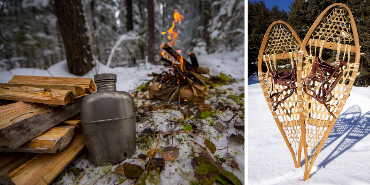 En mode trappeur dans la forêt