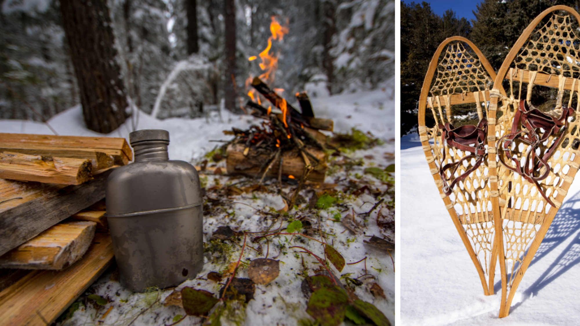 En mode trappeur dans la forêt