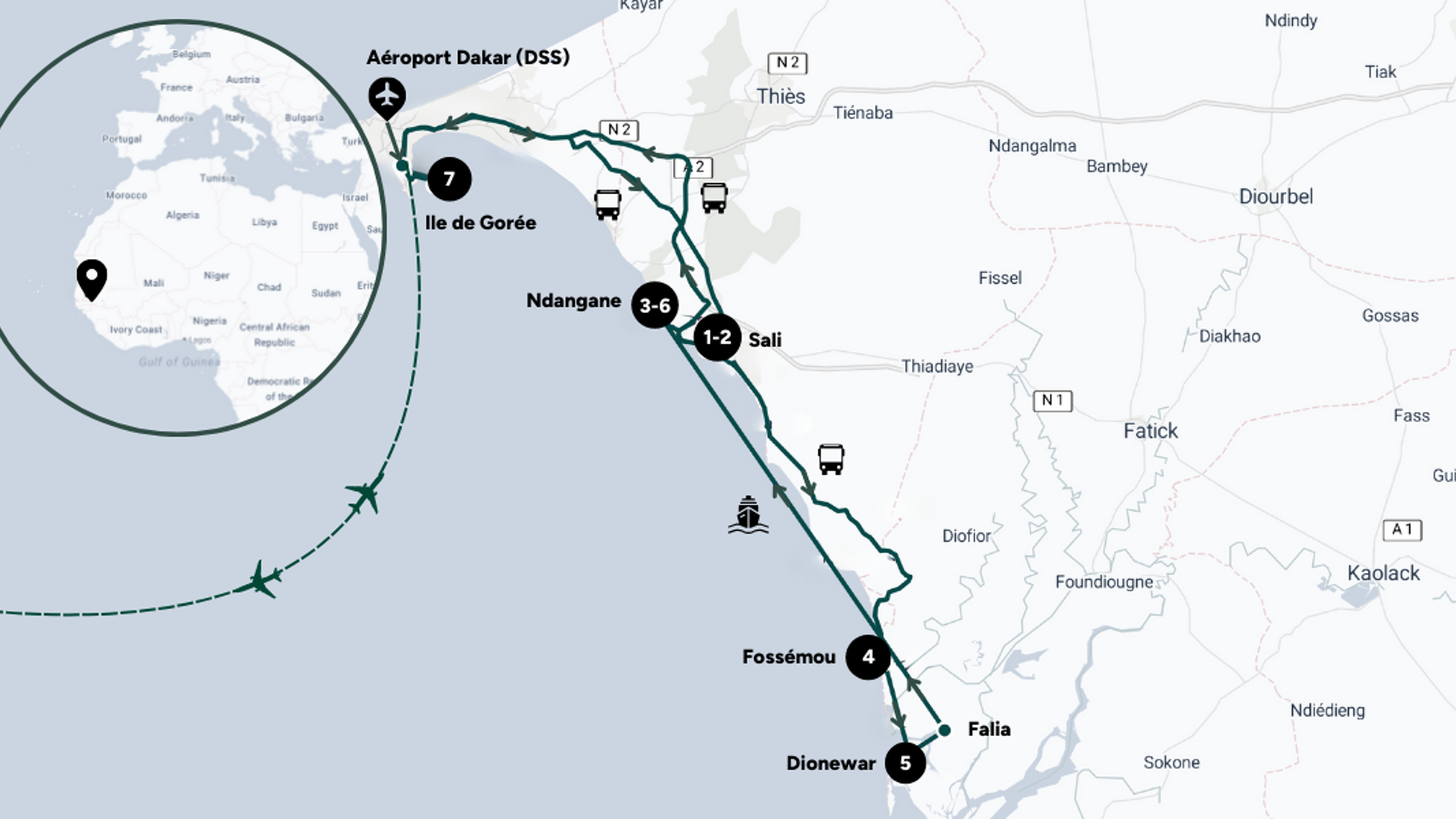 L'itinéraire de votre aventure