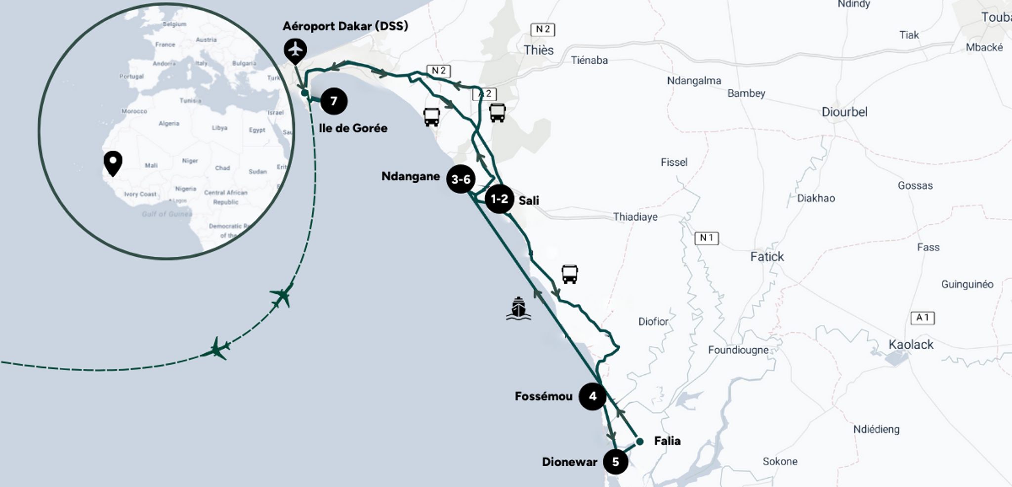 L'itinéraire de votre aventure