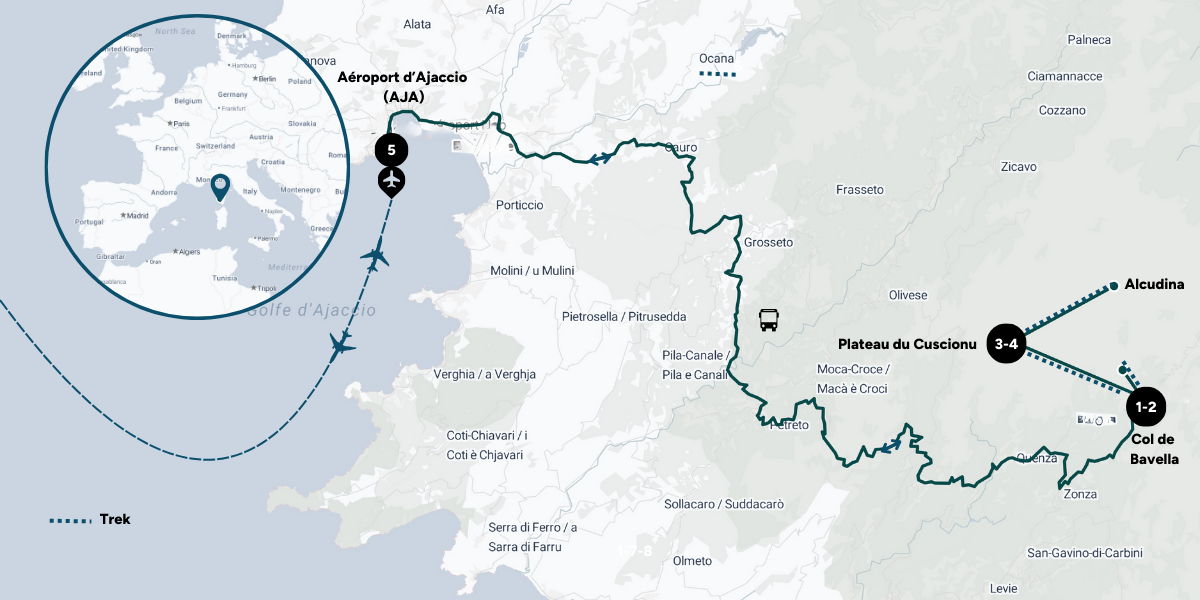 L'itinéraire de ton aventure en Corse-du-Sud 