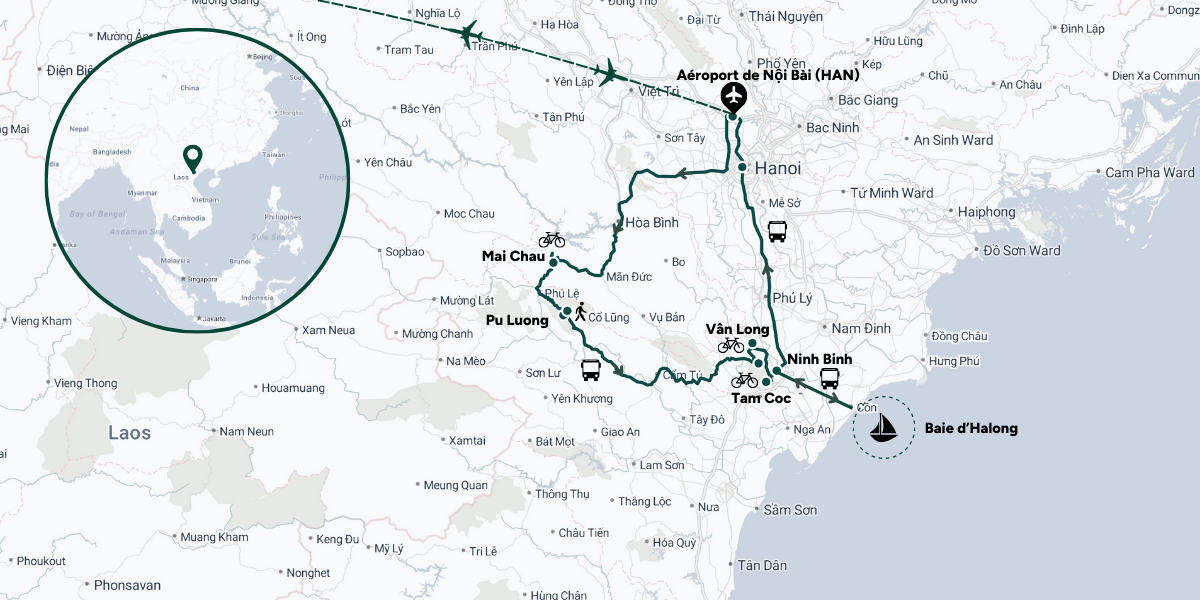 Votre itinéraire à travers le Vietnam