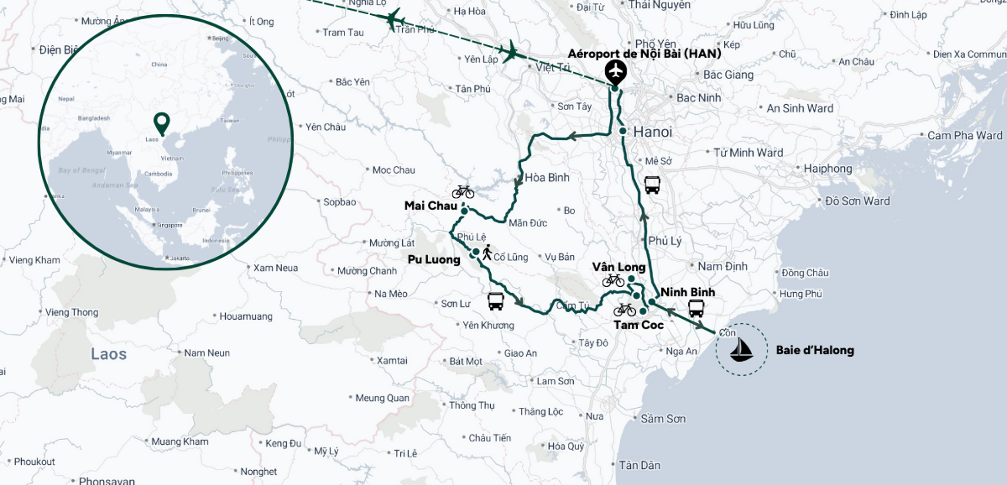 Votre itinéraire à travers le Vietnam
