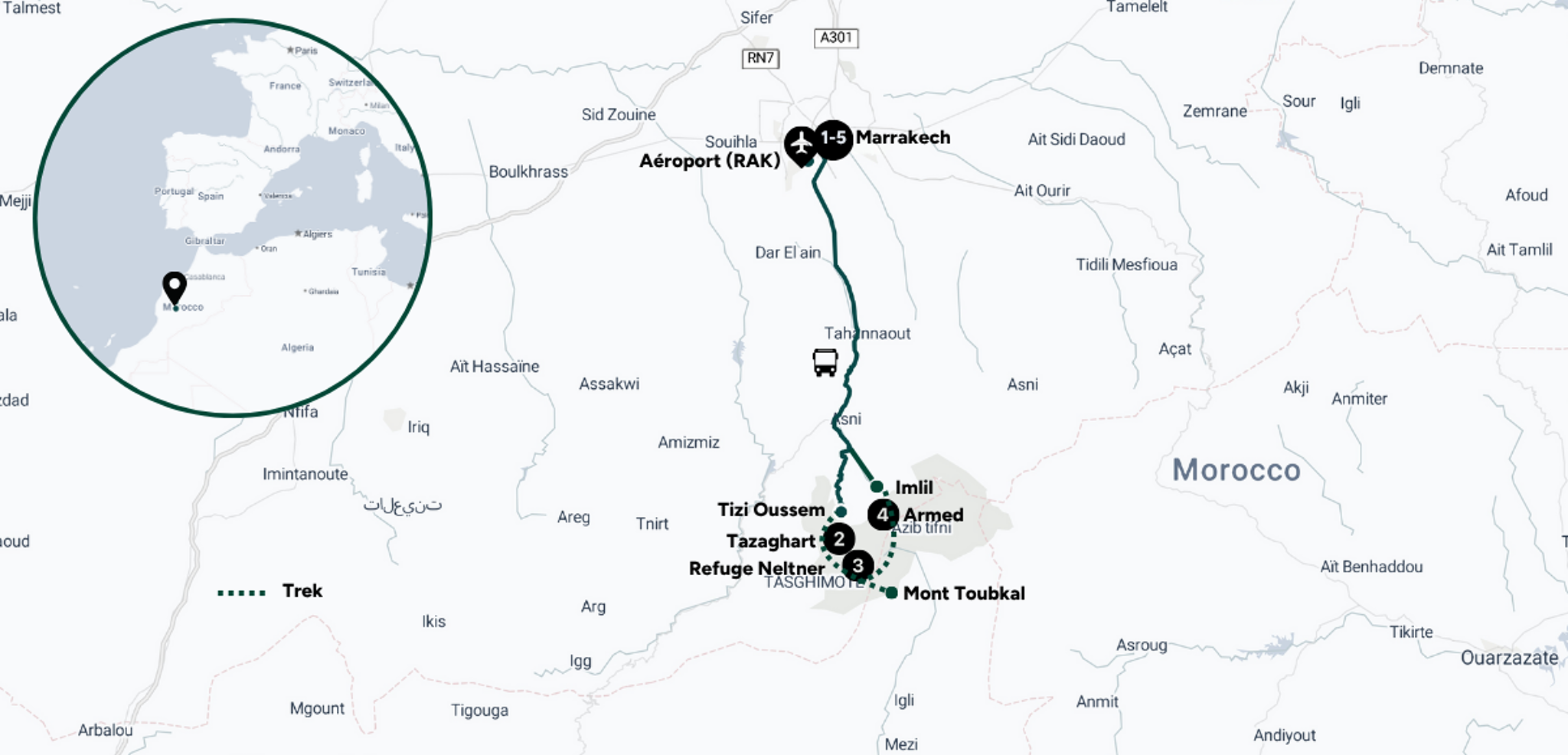 Ton itinéraire à l'assaut du Mont Toubkal