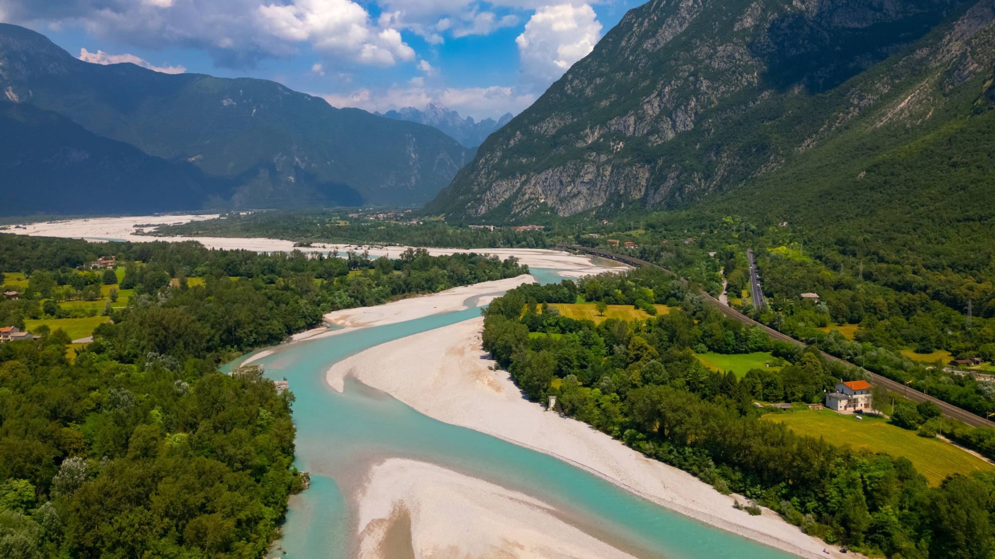 Rivière Tagliamento, Italie