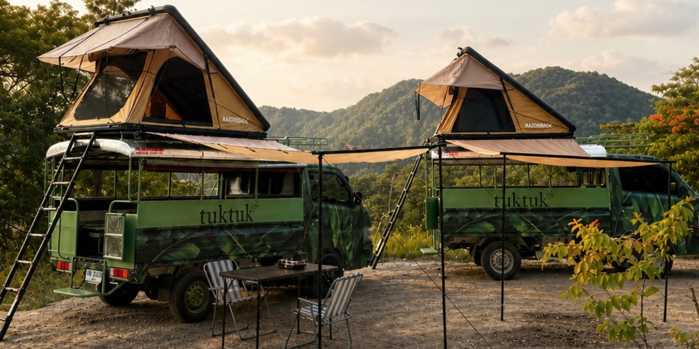 Tuk-tuk, campement, Thaïlande 