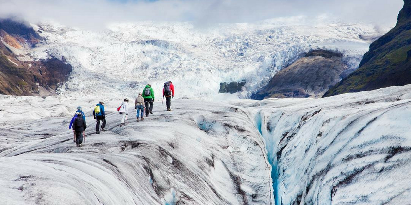 Marche sur le glacier de Myrdalsjökull