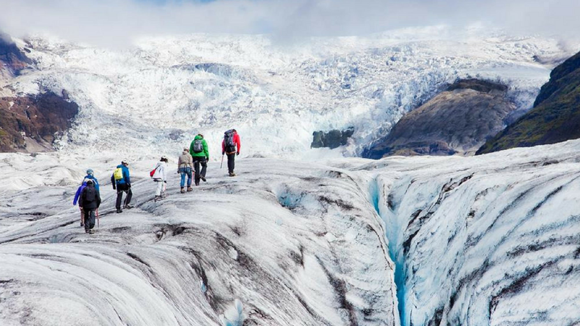 Marche sur le glacier de Myrdalsjökull