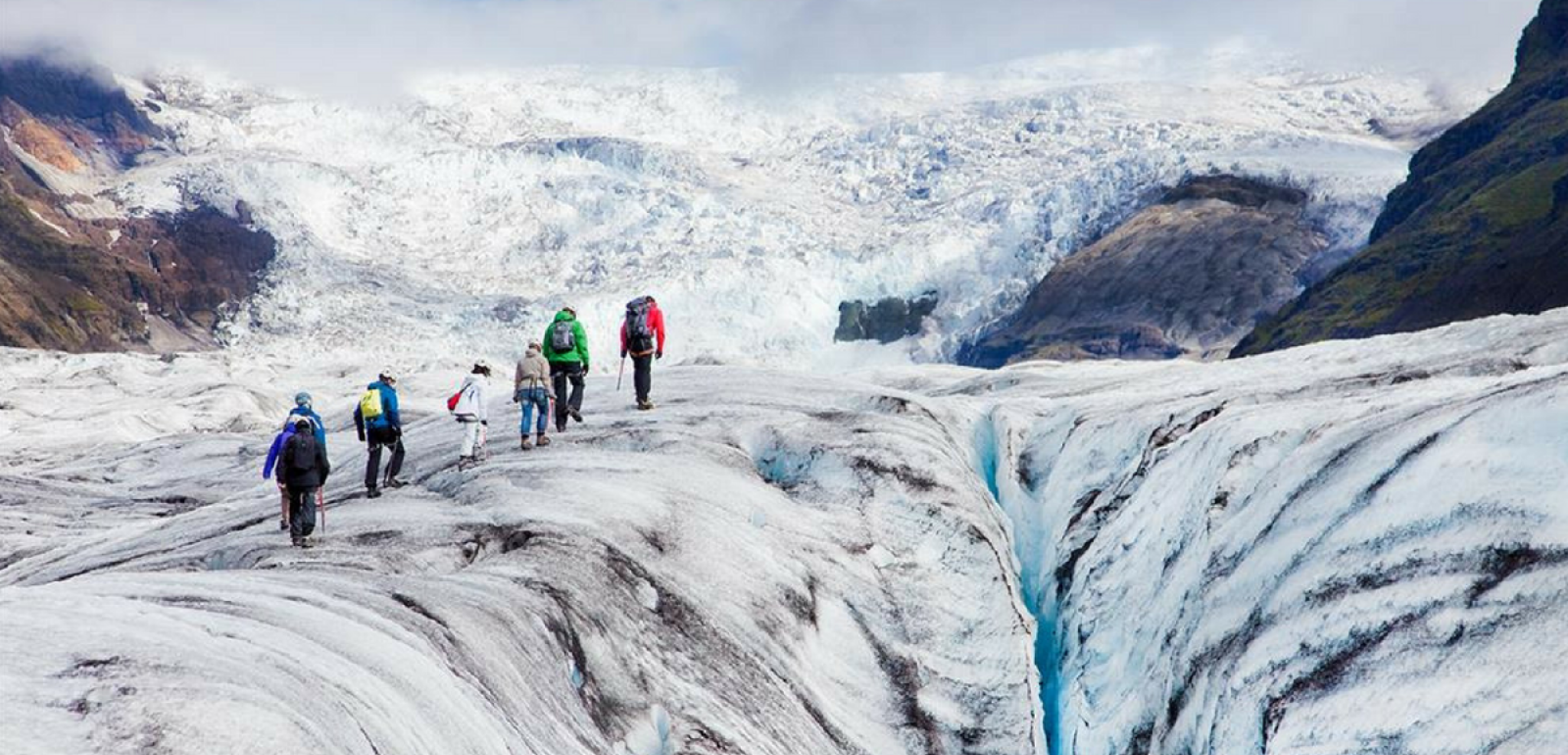 Marche sur le glacier de Myrdalsjökull