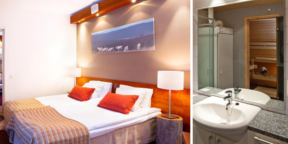 Avec 2 chambres twin pour 4 personnes... et sauna privatif !