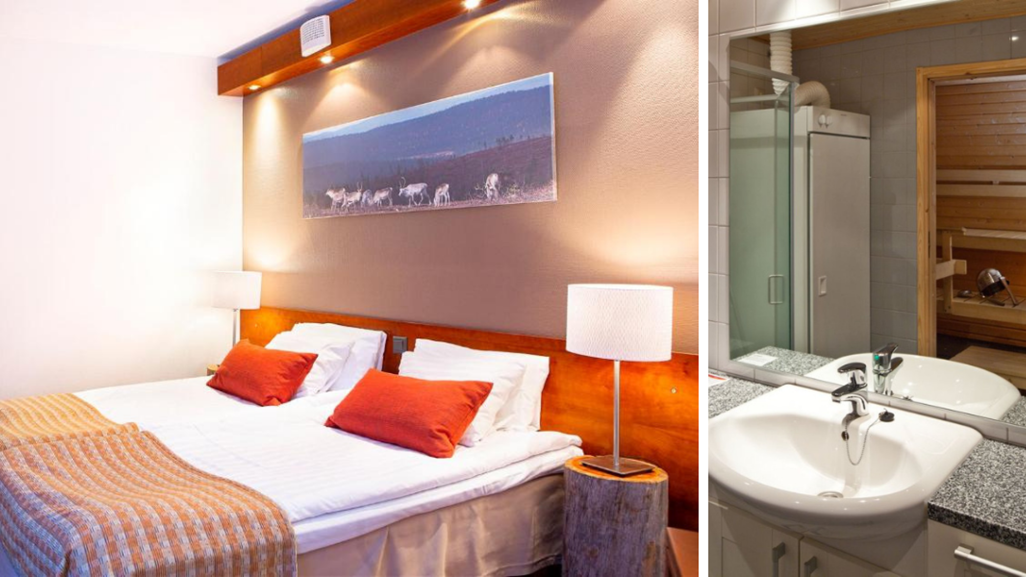 Avec 2 chambres twin pour 4 personnes... et sauna privatif !