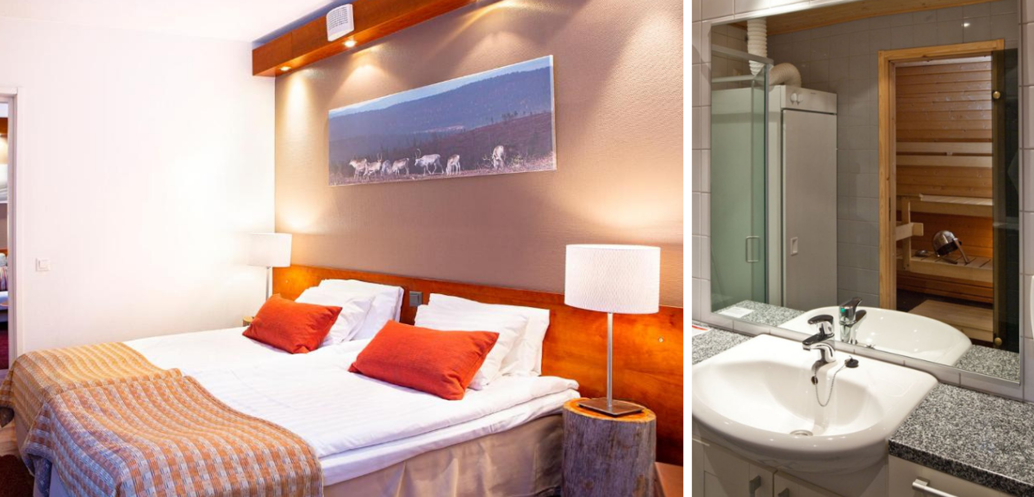 Avec 2 chambres twin pour 4 personnes... et sauna privatif !