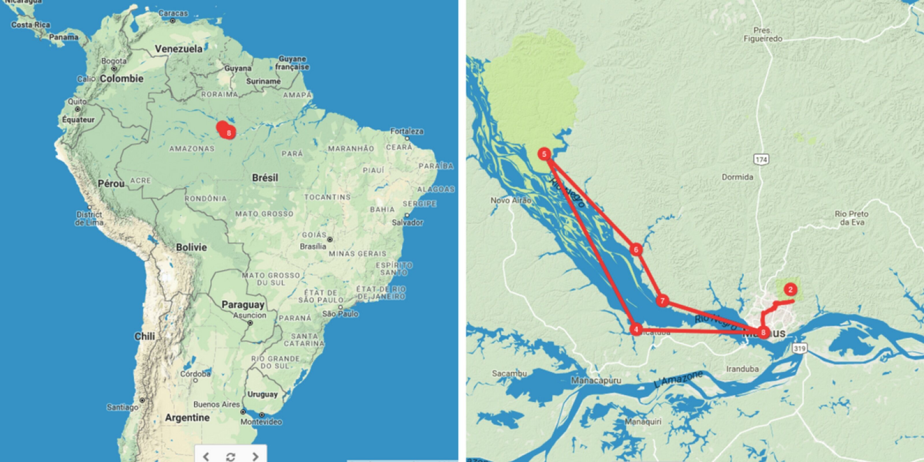 Votre parcours sur l'Amazone !