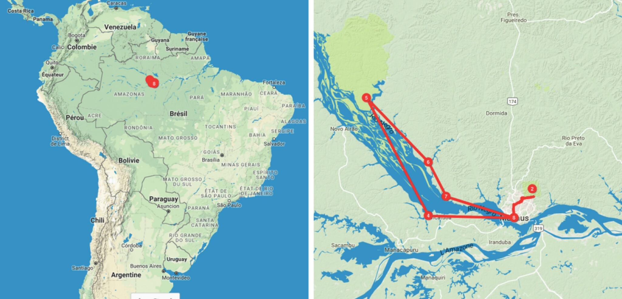 Votre parcours sur l'Amazone !