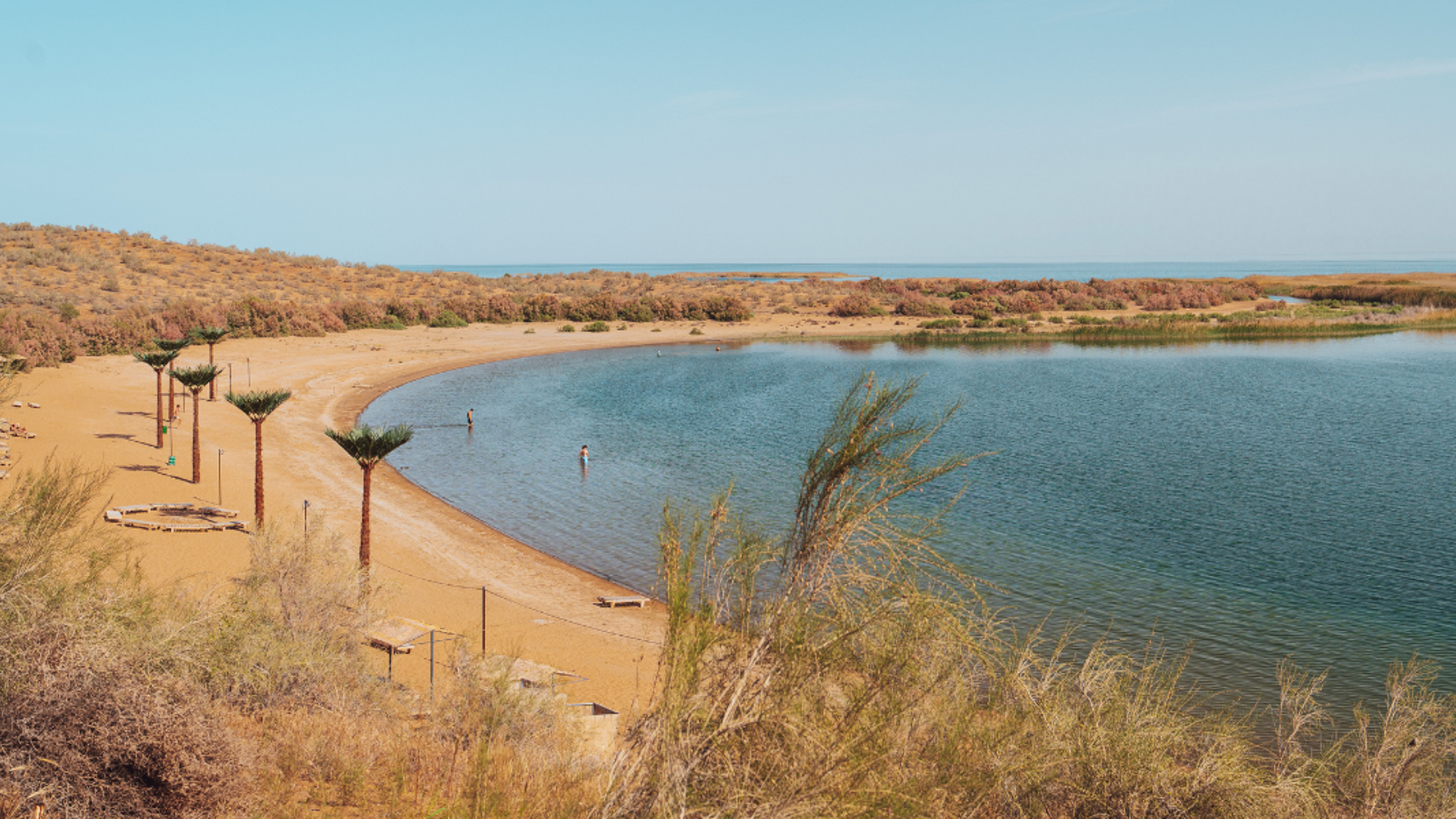 Une pause baignade au lac Aidarkoul - jour 5