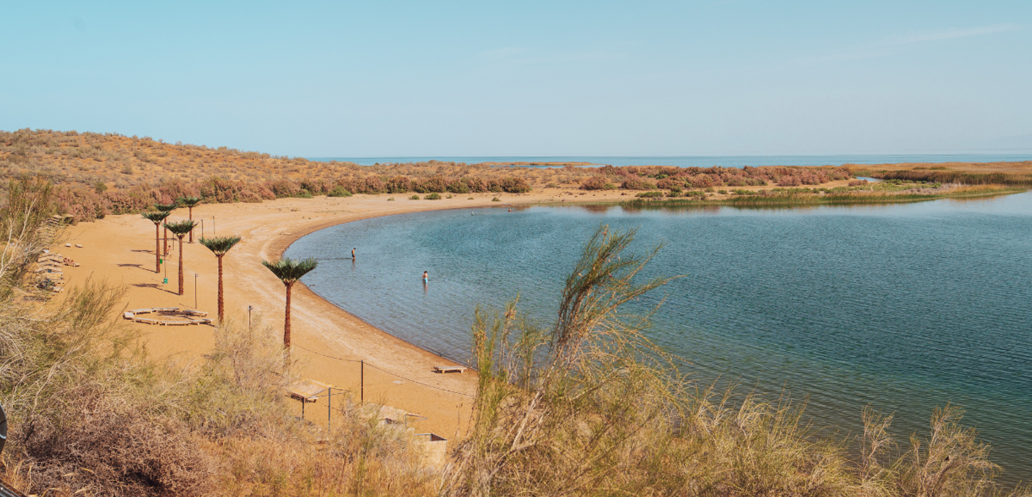 Une pause baignade au lac Aidarkoul - jour 5