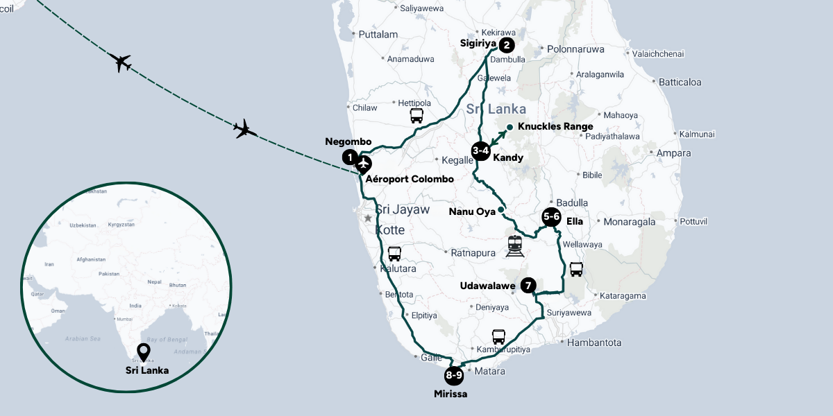 Votre itinéraire à travers le Sri Lanka pour le Nouvel An