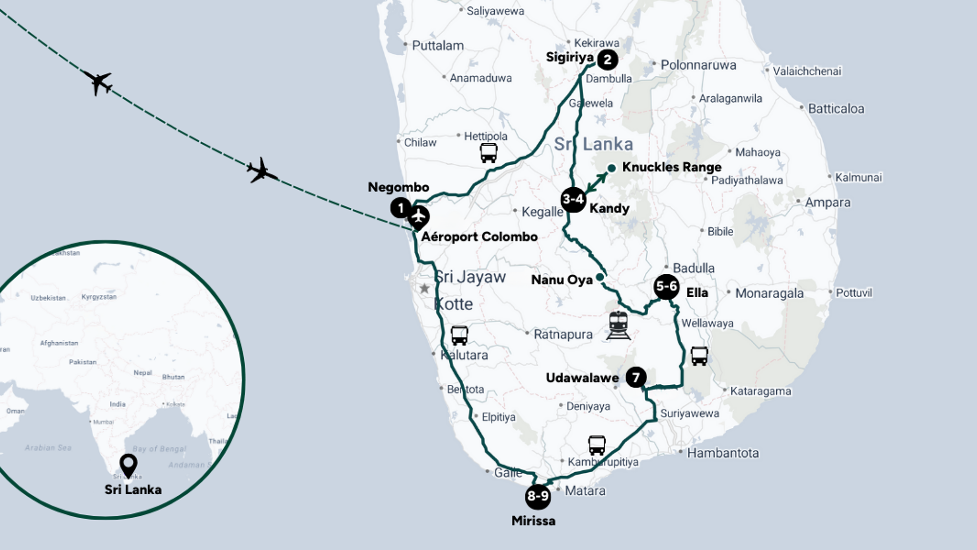 Votre itinéraire à travers le Sri Lanka pour le Nouvel An