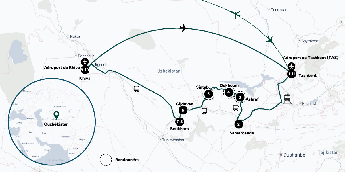 Votre itinéraire sur la route de la soie