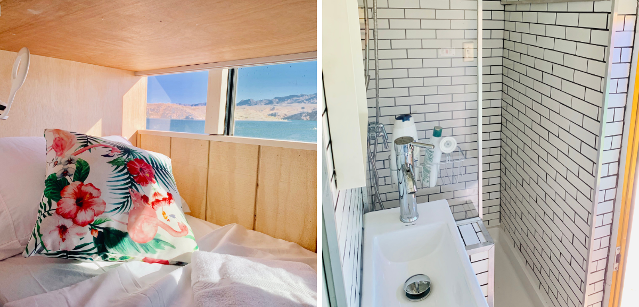 Couchette et salle de douche