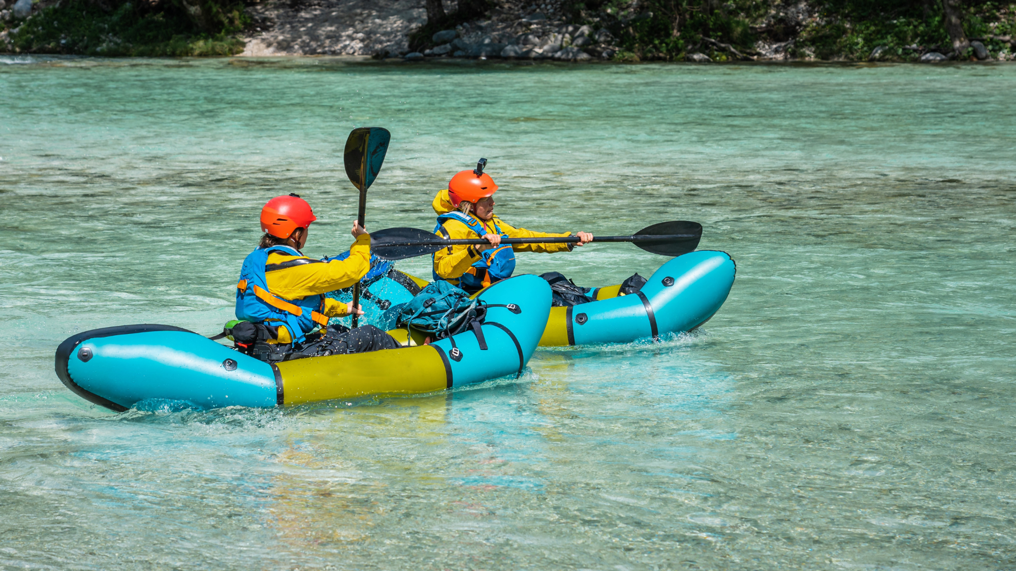 Packraft, rivière Soča, Slovénie