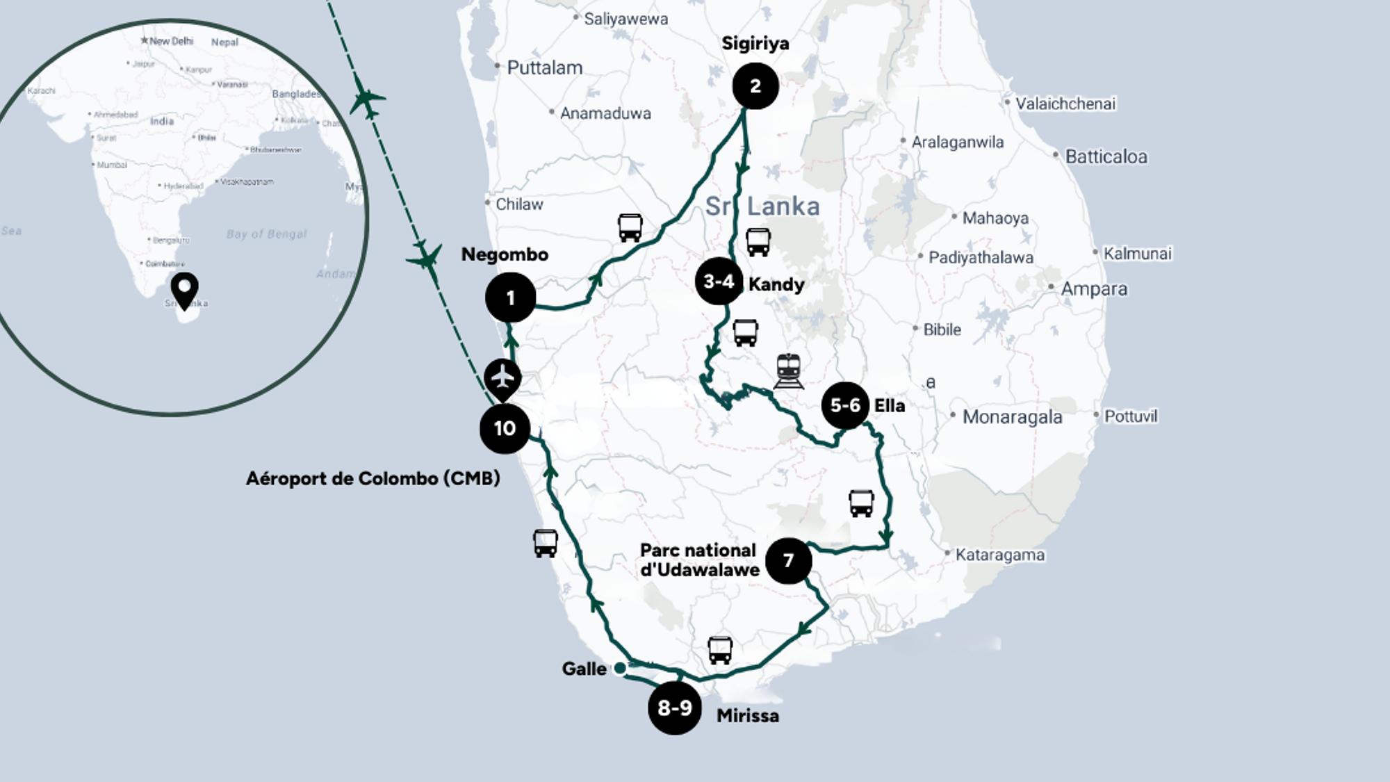 L'itinéraire de votre aventure