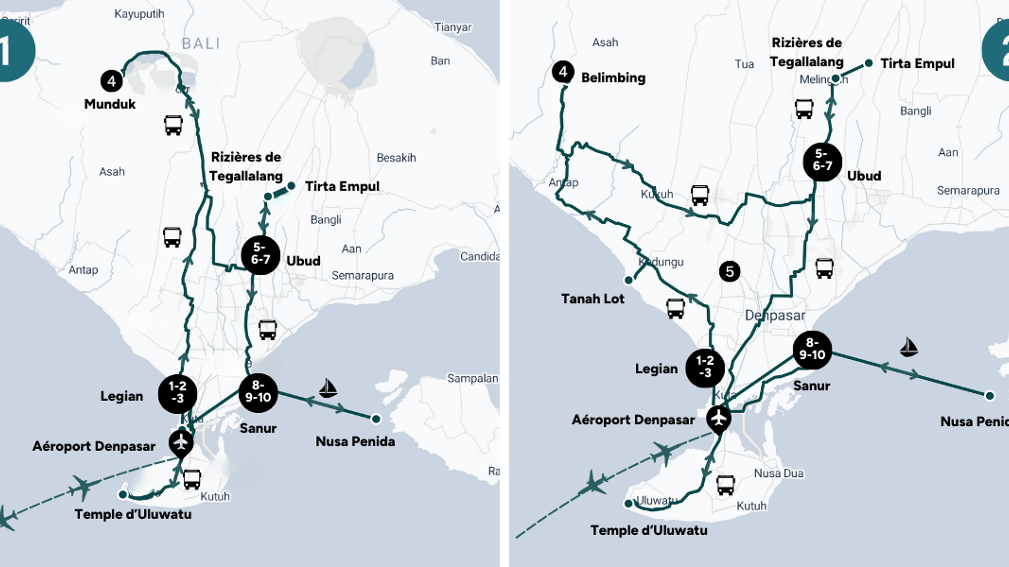 L'itinéraire de votre voyage (selon la date de départ)