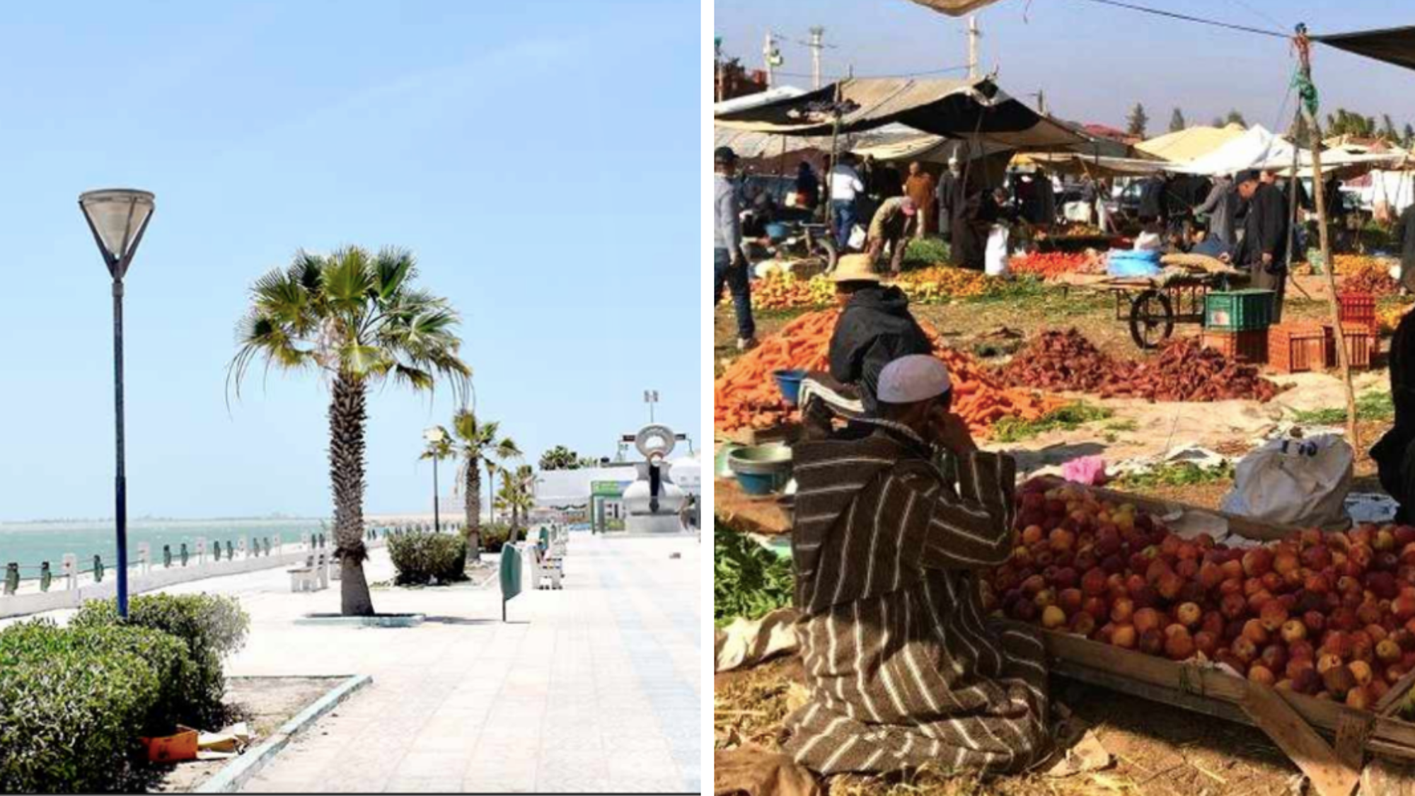 Le bord de mer et le souk de Dakhla