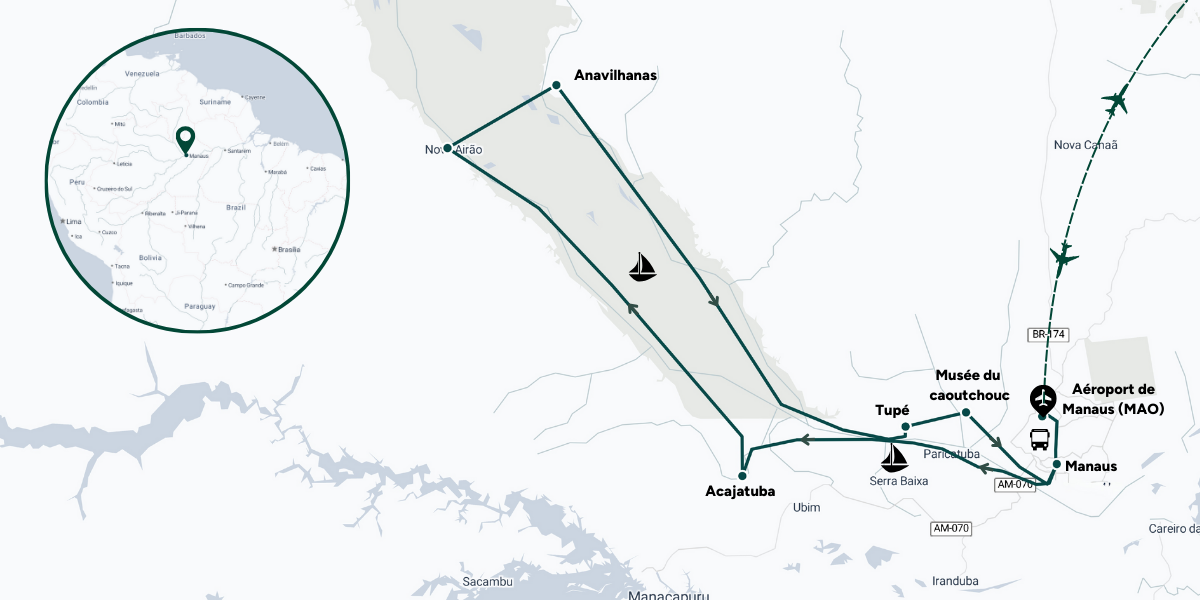Votre parcours sur l'Amazone !