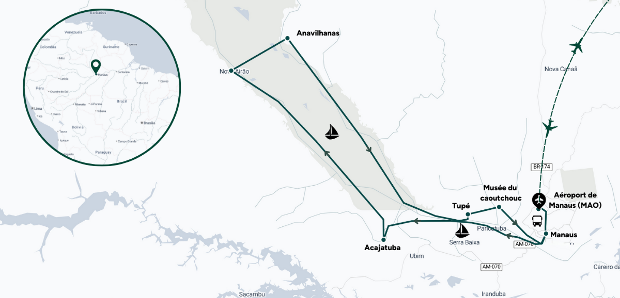 Votre parcours sur l'Amazone !