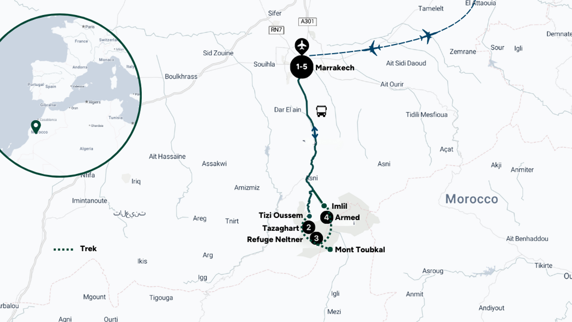Itinéraire de ton trek au Maroc