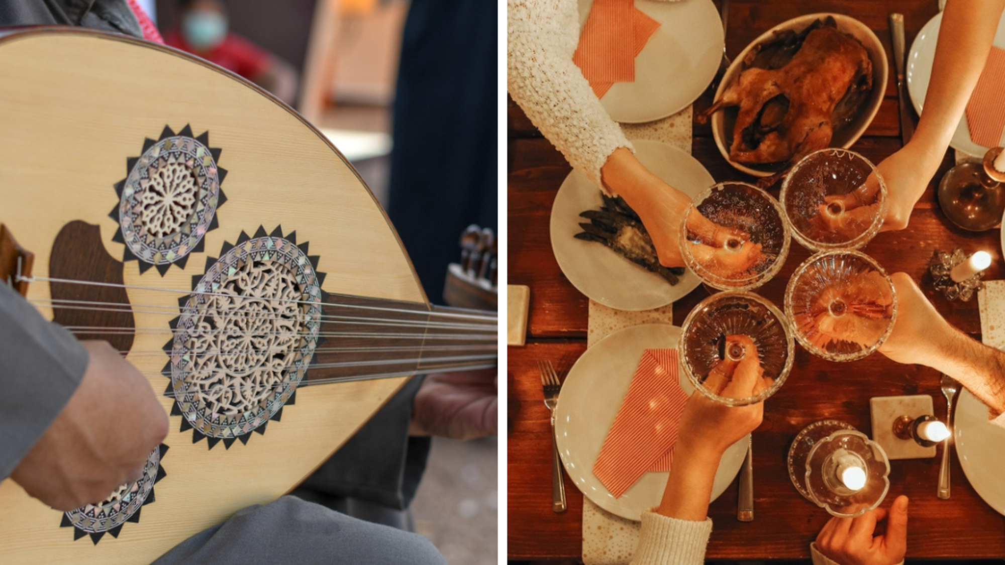 Partagez un repas de réveillon tous ensemble accompagnés d'un groupe de musique local !