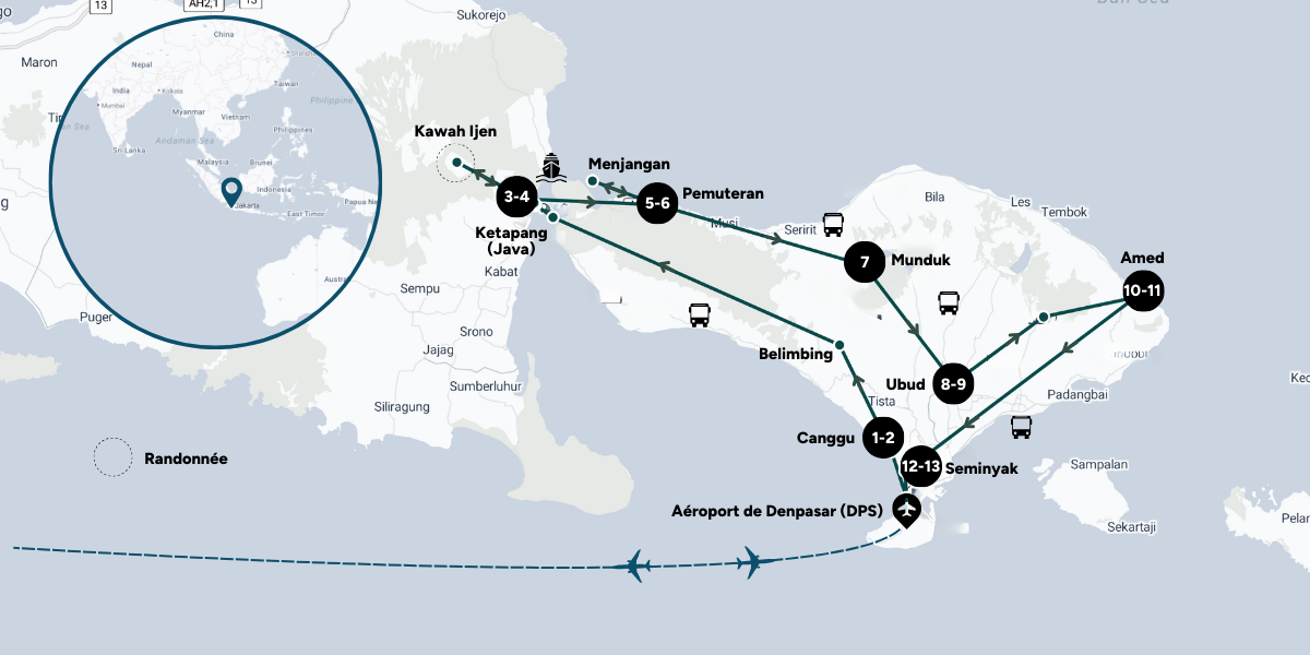 Itinéraire de ton aventure en Indonésie 