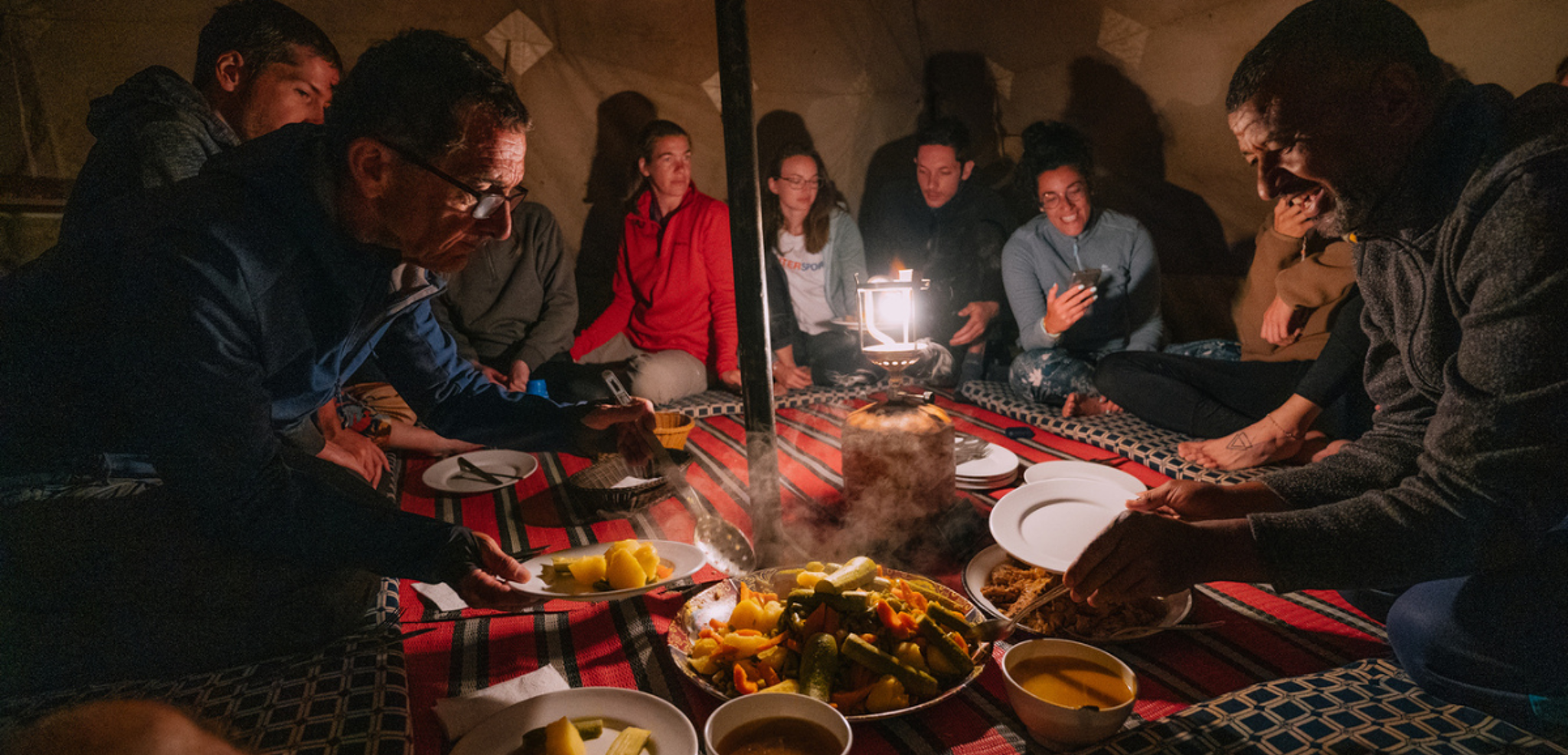 Les repas partagés au campement - jours 2 à 4