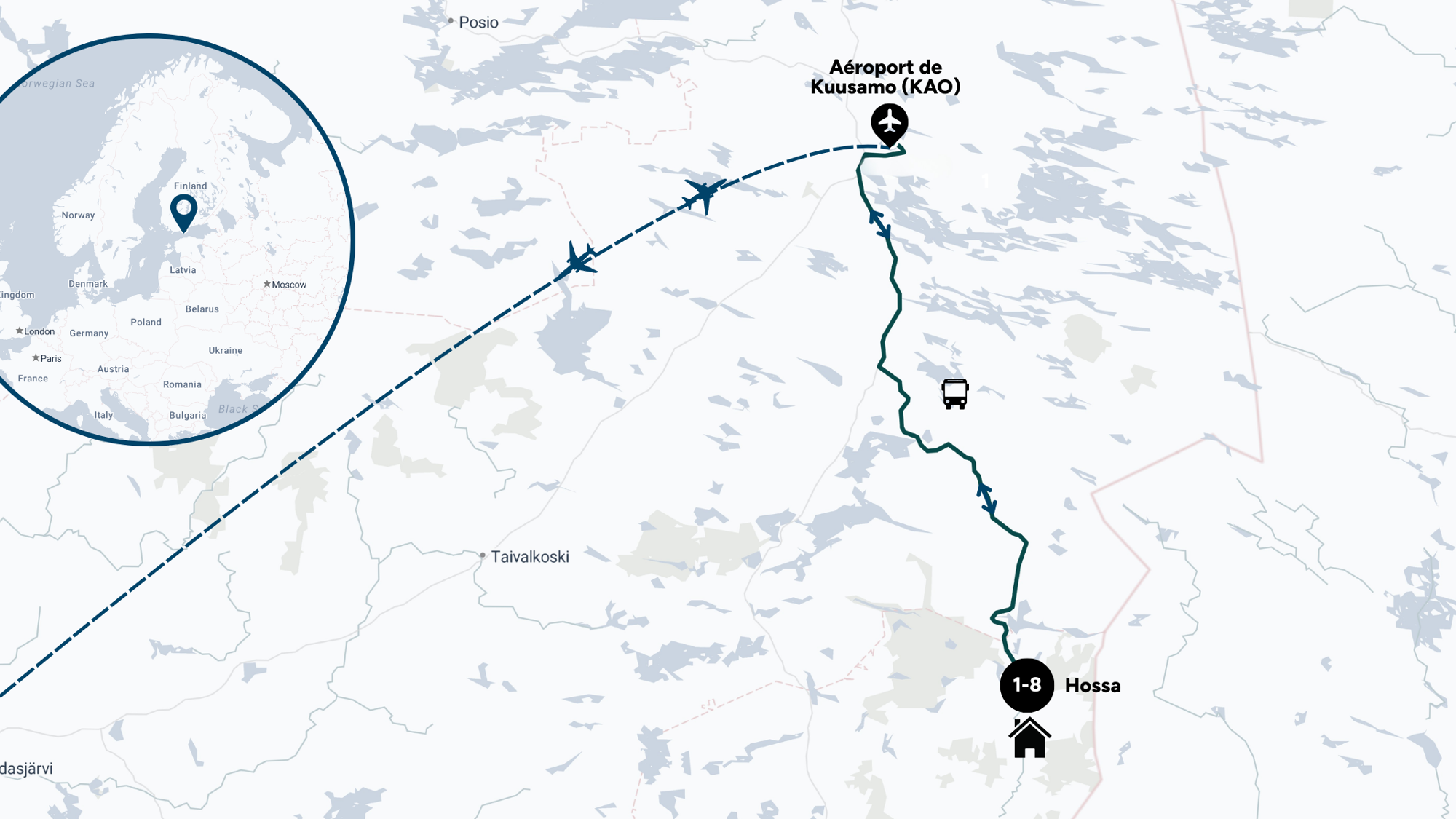 Itinéraire de ton aventure en Finlande