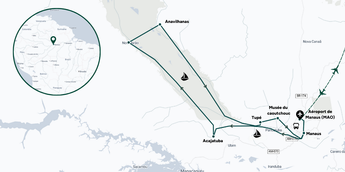 Votre parcours sur l'Amazone !