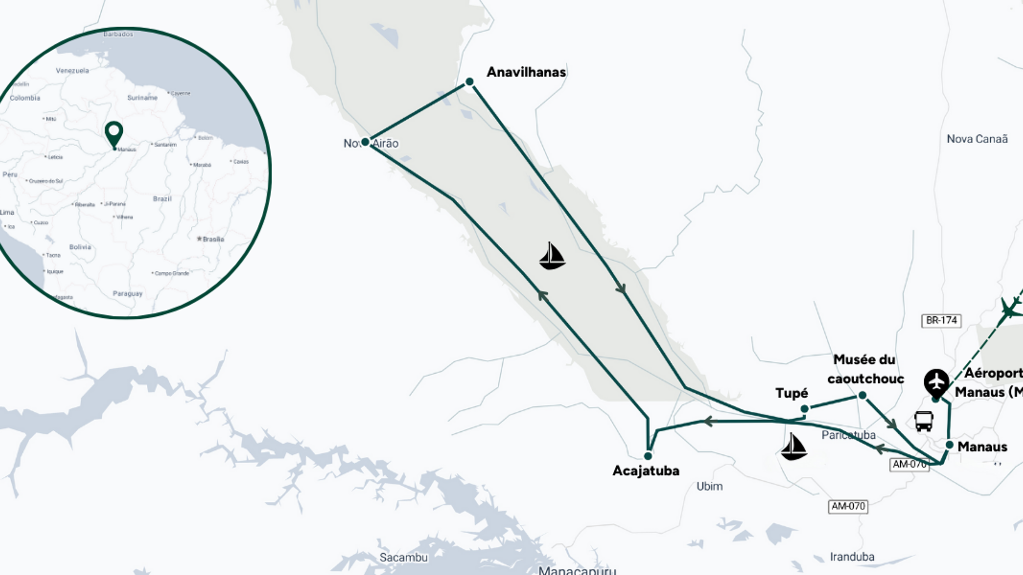 Votre parcours sur l'Amazone !