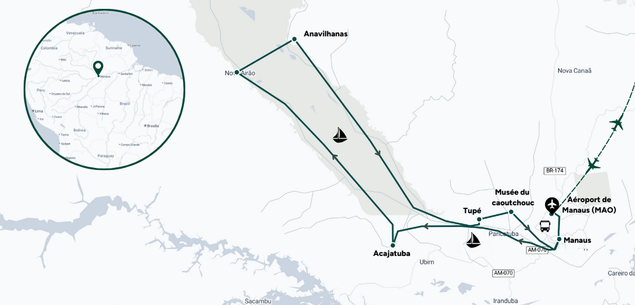 Votre parcours sur l'Amazone !