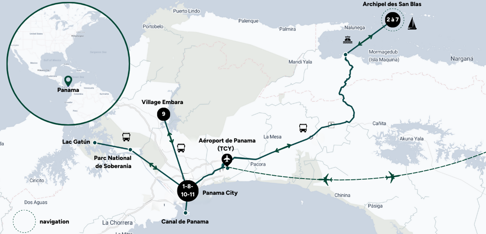 L'itinéraire de ton aventure entre terre et mer
