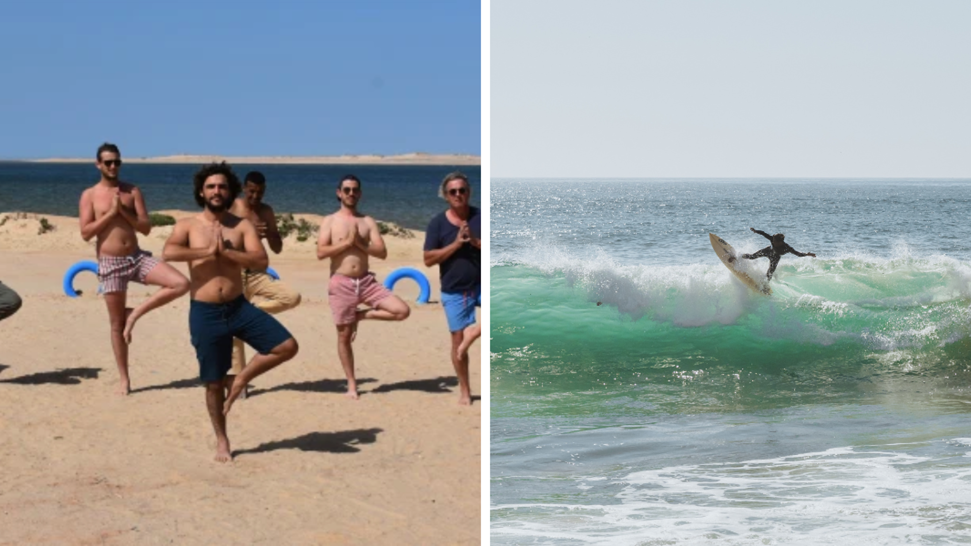 Pendant votre journée de pause, laissez-vous tenter par un cours de yoga ou de surf (en option)